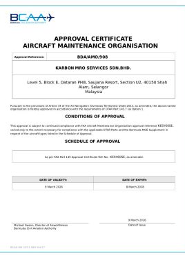 Bermuda CAA Approval